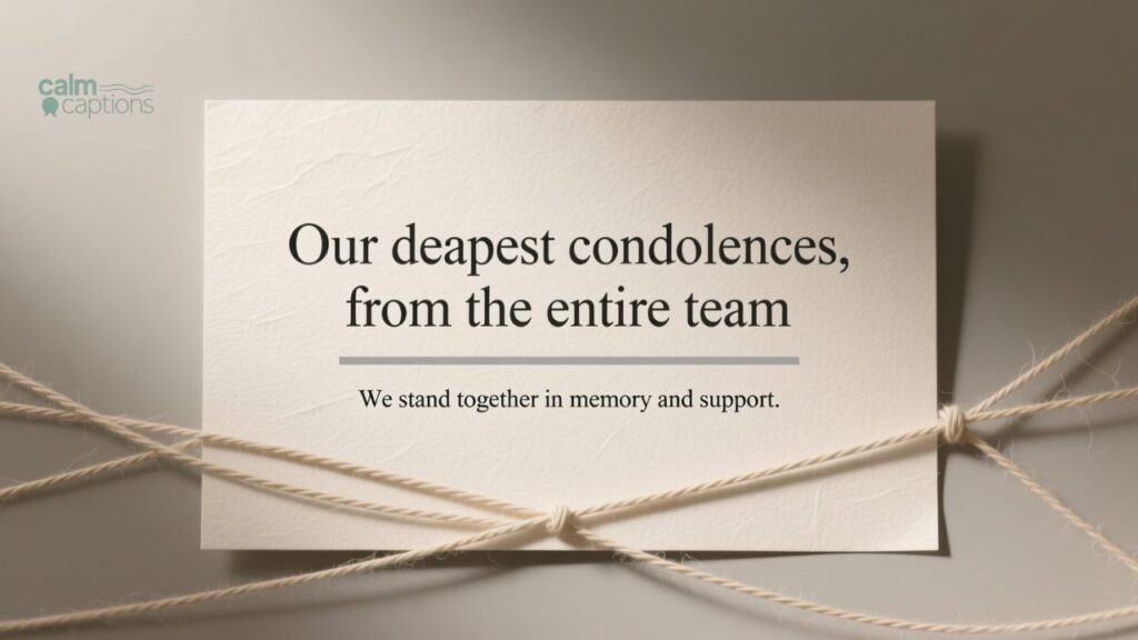Condolences Messages from a Team