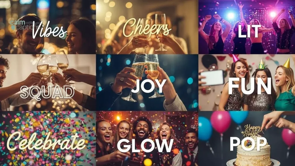 One Word Instagram Captions for Party