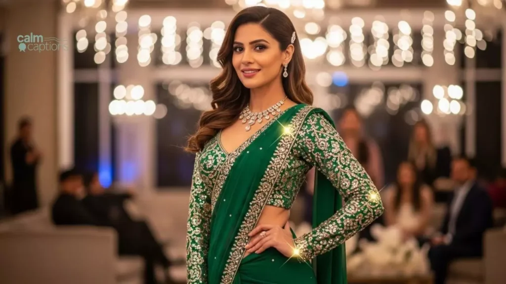 Party Wear Saree Captions