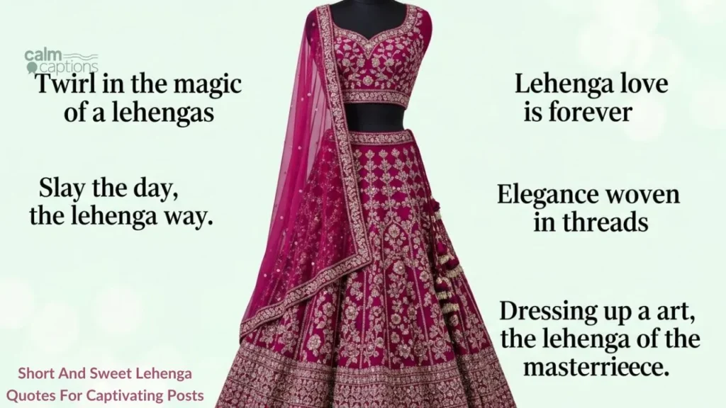 Short And Sweet Lehenga Quotes For Captivating Posts