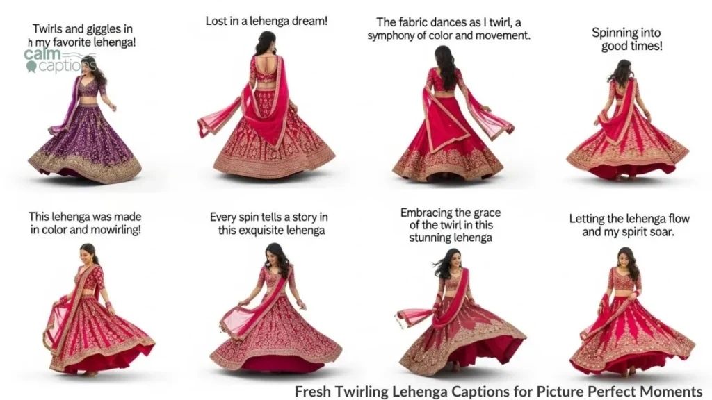 Fresh Twirling Lehenga Captions for Picture Perfect Moments