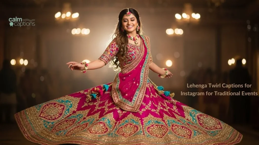 Lehenga Twirl Captions for Instagram for Traditional Events
