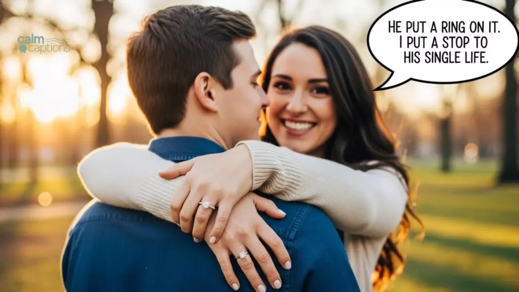 Witty engagement captions