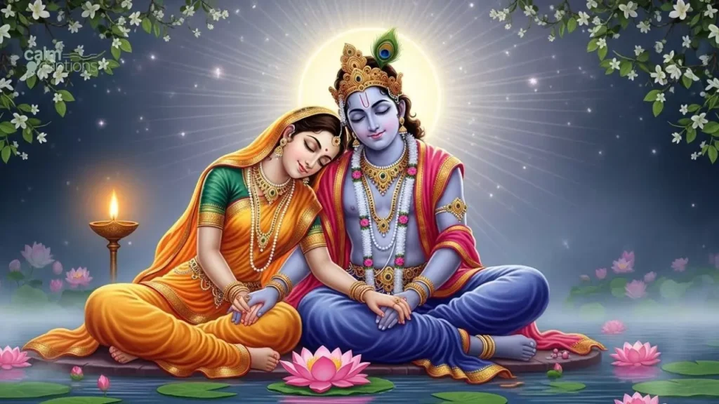Spiritual Radha Krishna Caption for Inner Peace