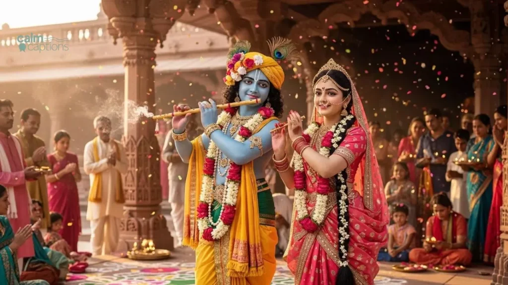 Radha Krishna Caption for Festival Celebrations